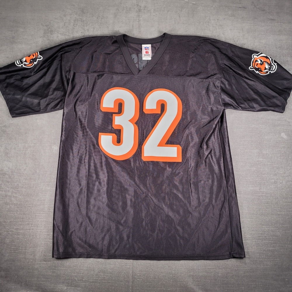 NFL Players Jersey # 32 Randy Johnson Football Black Orange Mens‎ XL
